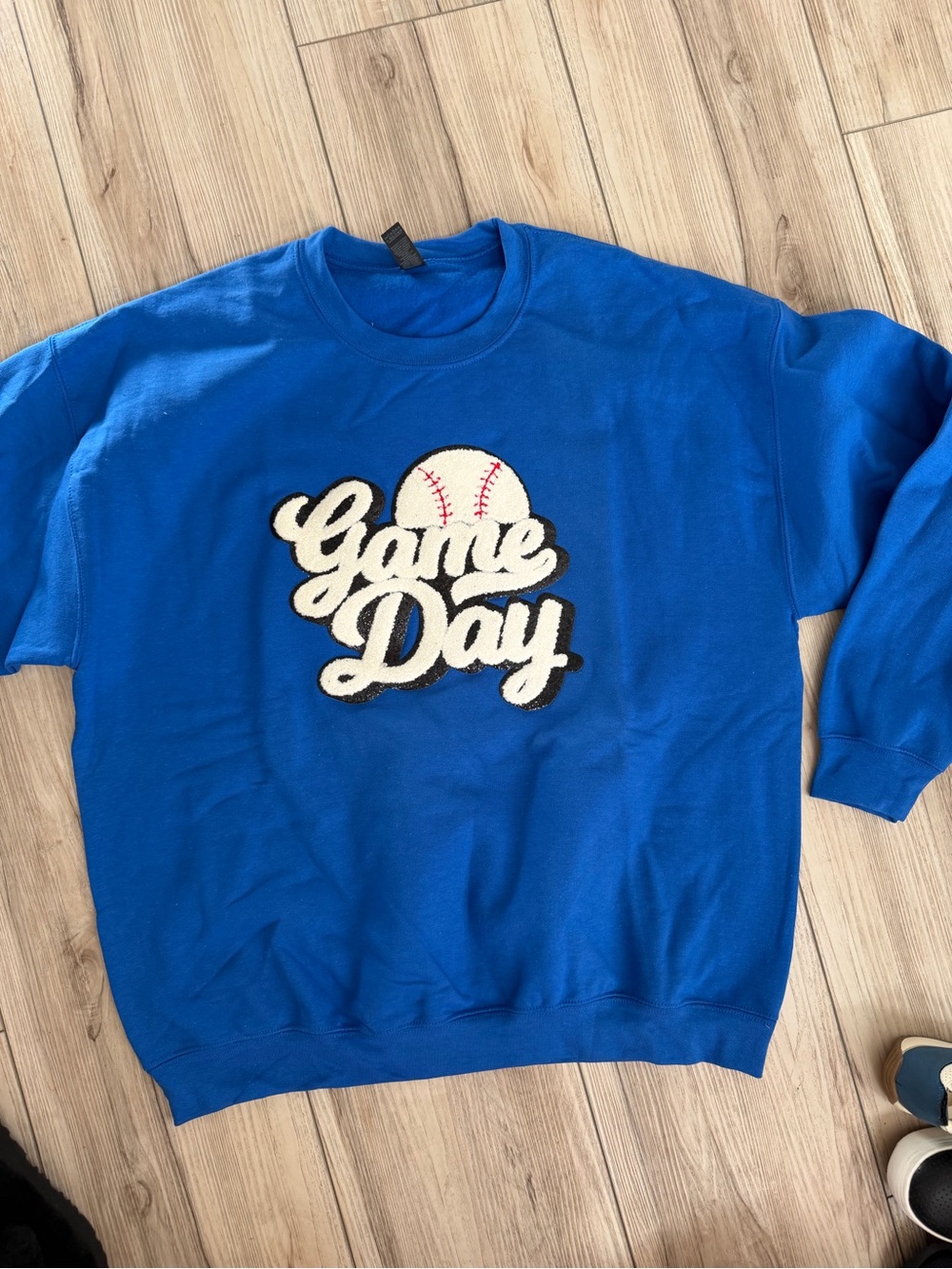 Gildan Royal Blue Crewneck Sweatshirt with 'Game Day' Baseball Graphic